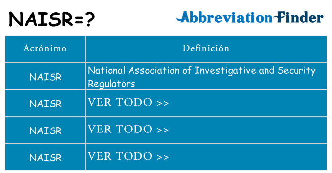 ¿Qué quiere decir naisr