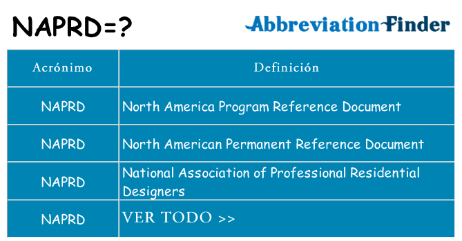 ¿Qué quiere decir naprd