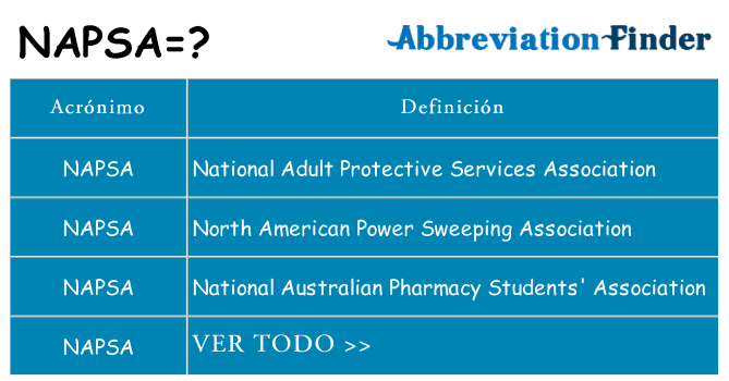 ¿Qué quiere decir napsa