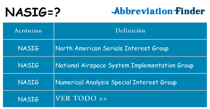 ¿Qué quiere decir nasig