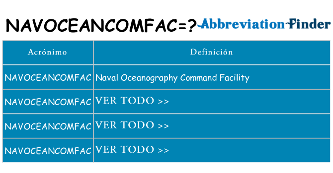 ¿Qué quiere decir navoceancomfac