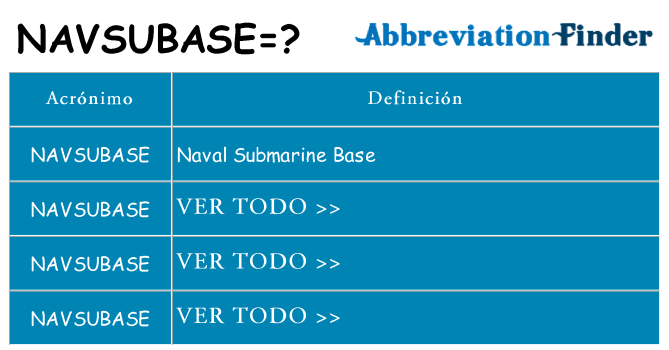 ¿Qué quiere decir navsubase