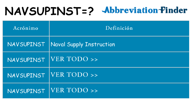 ¿Qué quiere decir navsupinst