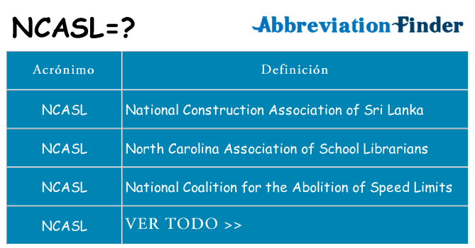 ¿Qué quiere decir ncasl