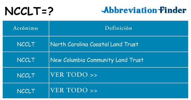 ¿Qué quiere decir ncclt
