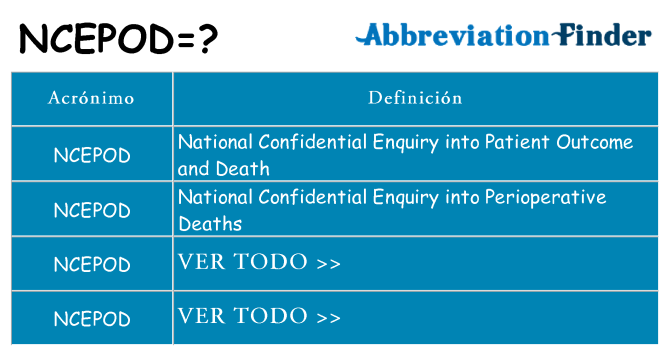 ¿Qué quiere decir ncepod