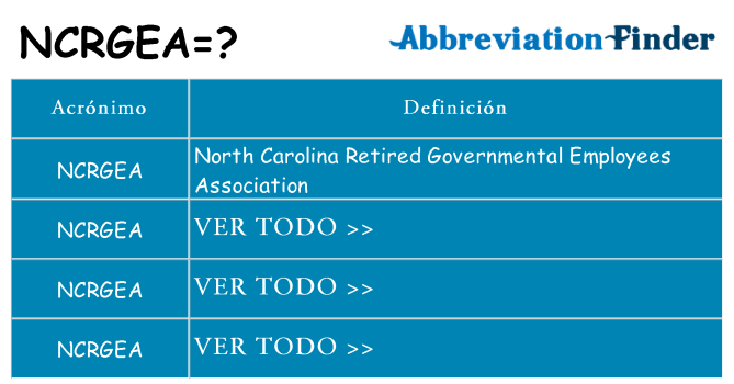 ¿Qué quiere decir ncrgea