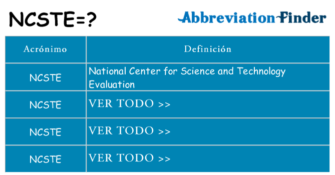 ¿Qué quiere decir ncste