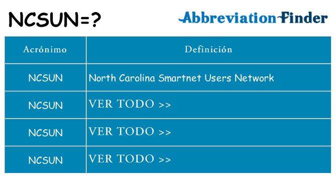 ¿Qué quiere decir ncsun