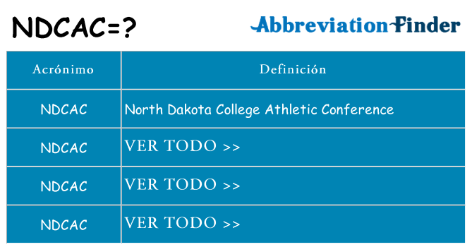 ¿Qué quiere decir ndcac