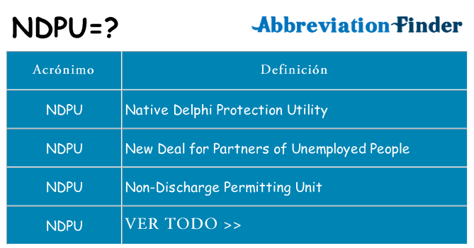 ¿Qué quiere decir ndpu