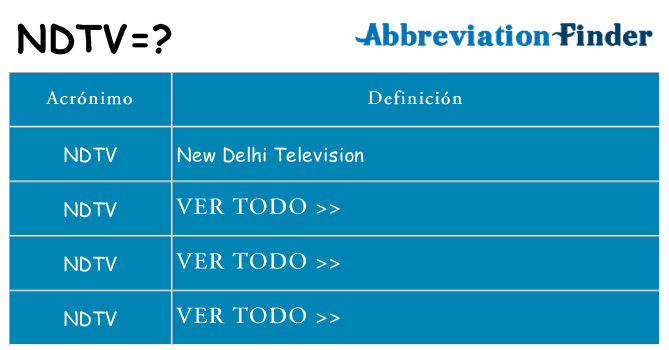 ¿Qué quiere decir ndtv