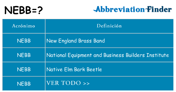 ¿Qué quiere decir nebb