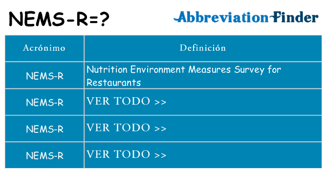 ¿Qué quiere decir nems-r