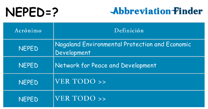 ¿Qué quiere decir neped