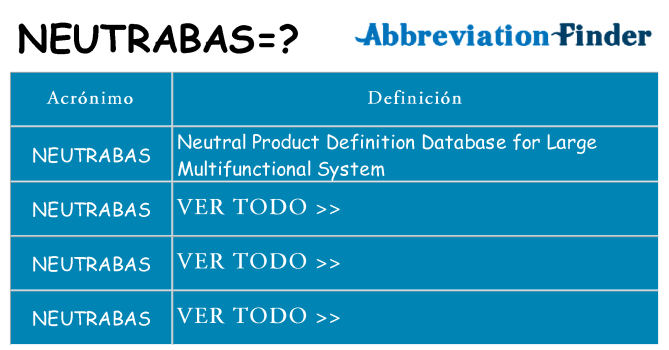 ¿Qué quiere decir neutrabas
