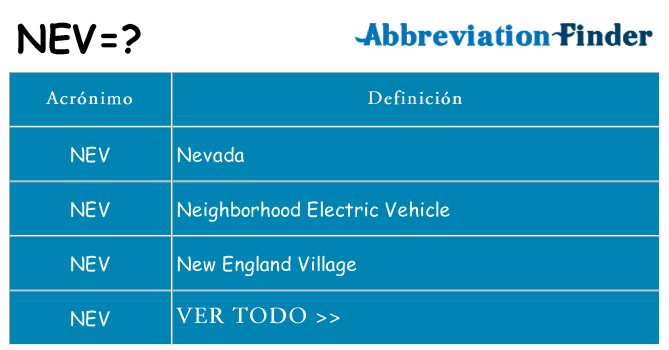 ¿Qué quiere decir nev
