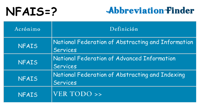 ¿Qué quiere decir nfais