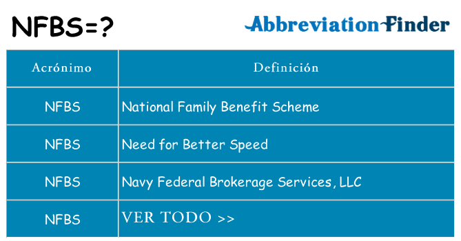 ¿Qué quiere decir nfbs