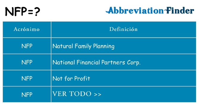 ¿Qué quiere decir nfp