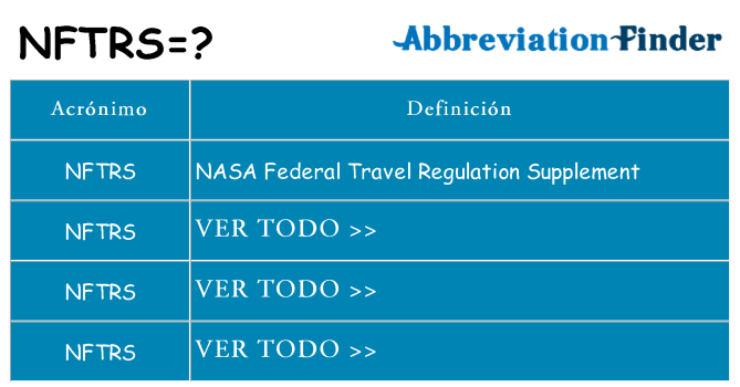 ¿Qué quiere decir nftrs