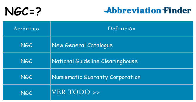 ¿Qué quiere decir ngc