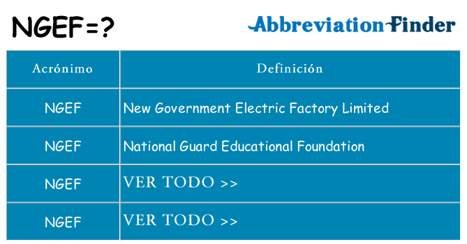 ¿Qué quiere decir ngef