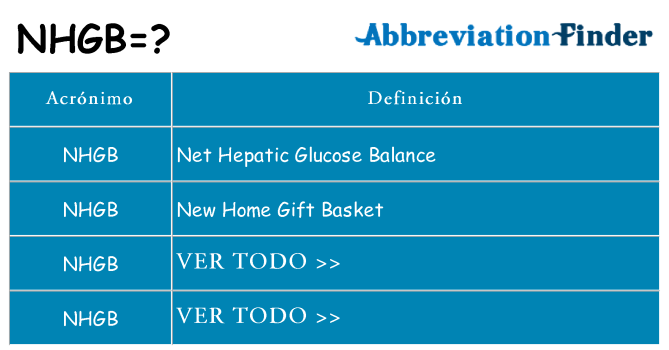¿Qué quiere decir nhgb