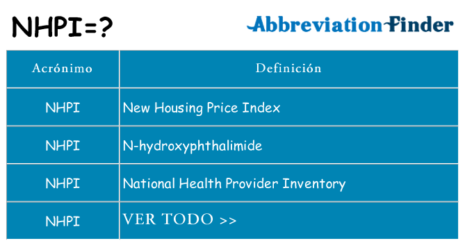 ¿Qué quiere decir nhpi
