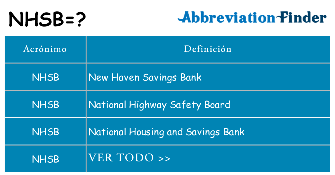 ¿Qué quiere decir nhsb