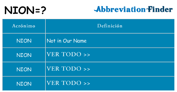 ¿Qué quiere decir nion