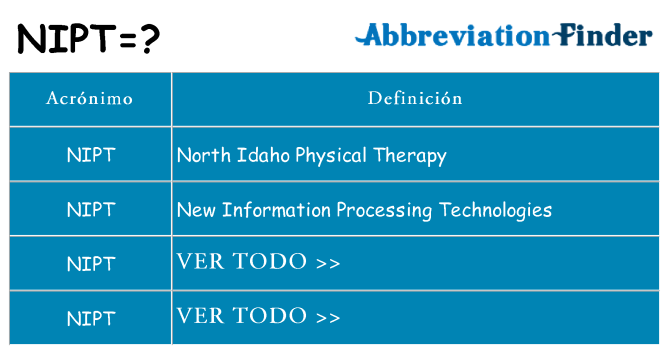 ¿Qué quiere decir nipt