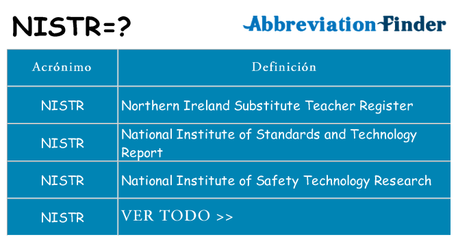 ¿Qué quiere decir nistr
