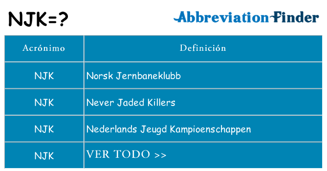 ¿Qué quiere decir njk