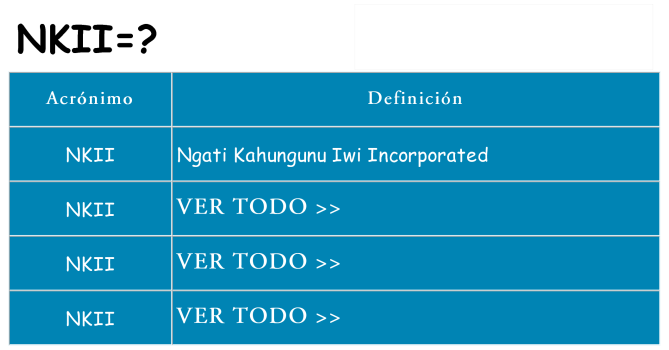 ¿Qué quiere decir nkii