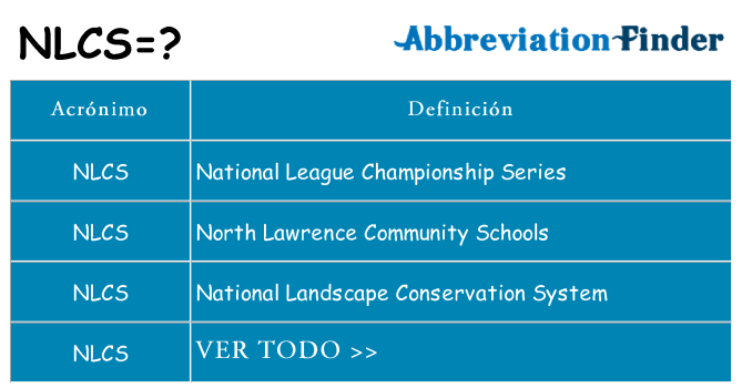 ¿Qué quiere decir nlcs