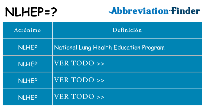 ¿Qué quiere decir nlhep