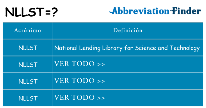 ¿Qué quiere decir nllst