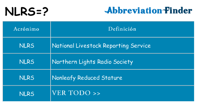 ¿Qué quiere decir nlrs