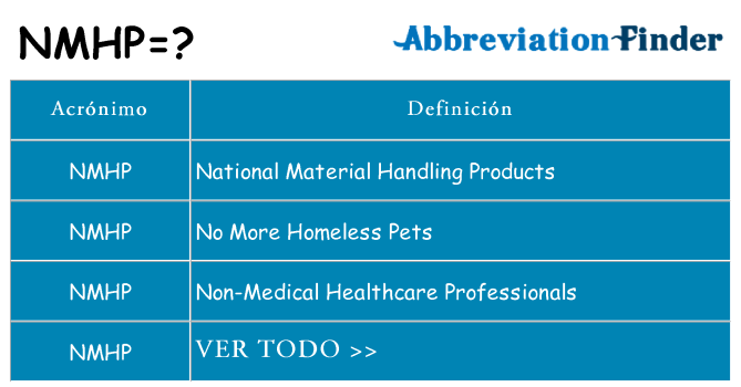 ¿Qué quiere decir nmhp