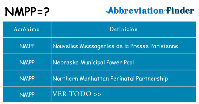 ¿Qué quiere decir nmpp