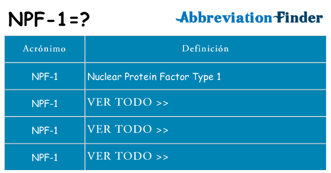 ¿Qué quiere decir npf-1