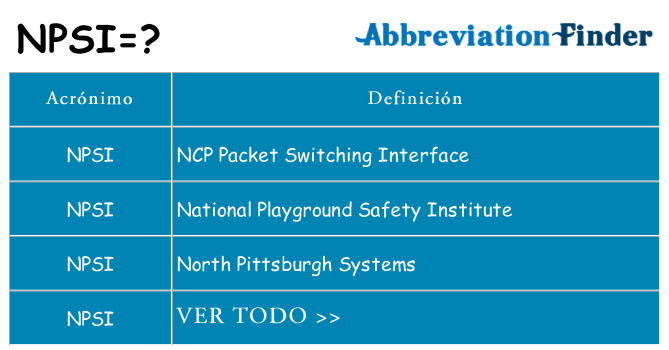 ¿Qué quiere decir npsi