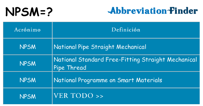 ¿Qué quiere decir npsm