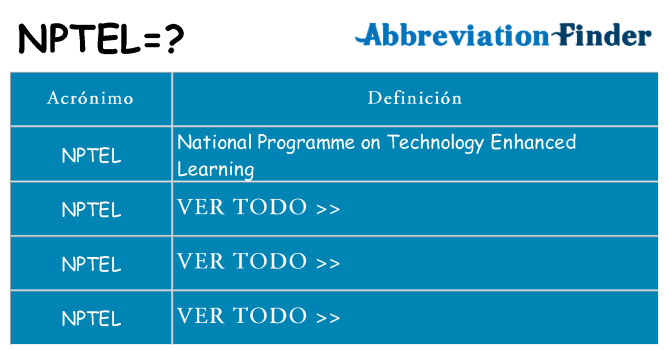 ¿Qué quiere decir nptel