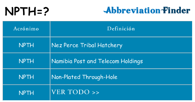 ¿Qué quiere decir npth