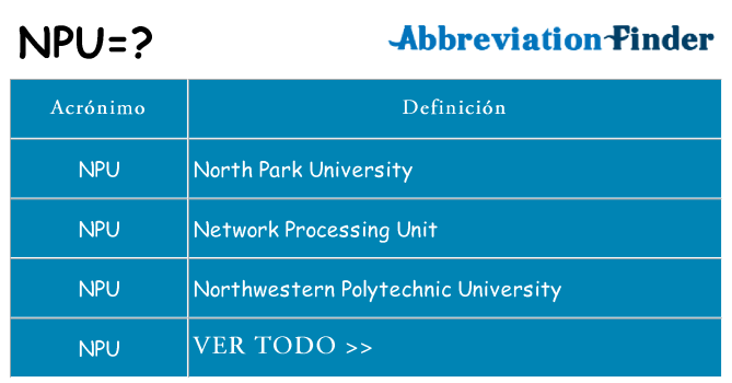 ¿Qué quiere decir npu