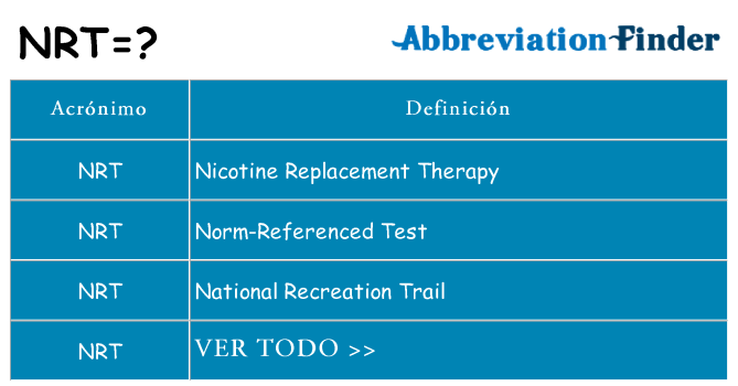 ¿Qué quiere decir nrt
