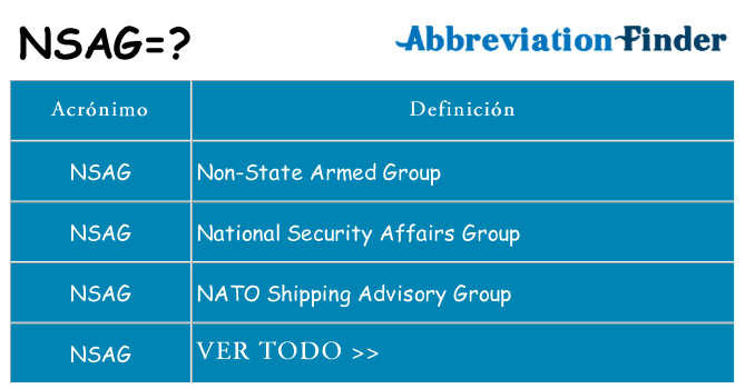 ¿Qué quiere decir nsag