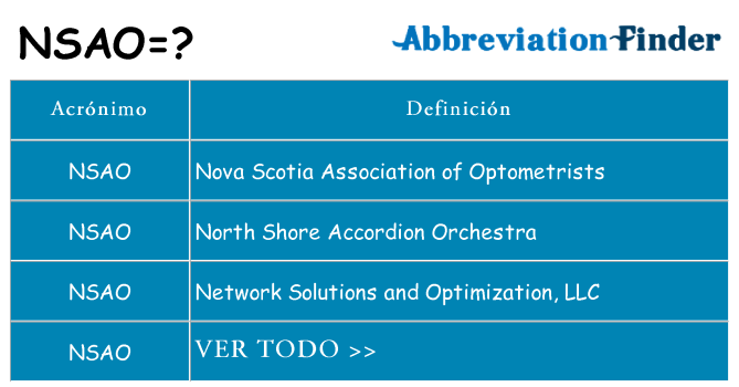 ¿Qué quiere decir nsao